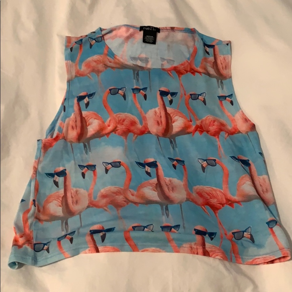 NWOT Flamingo sunglasses cute tank top